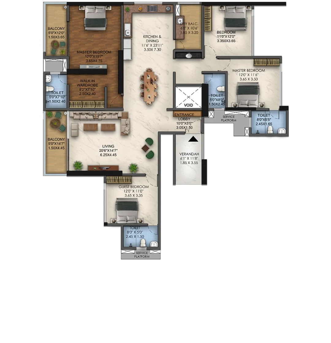 Orizzonte Baner 4BHK Floorplan